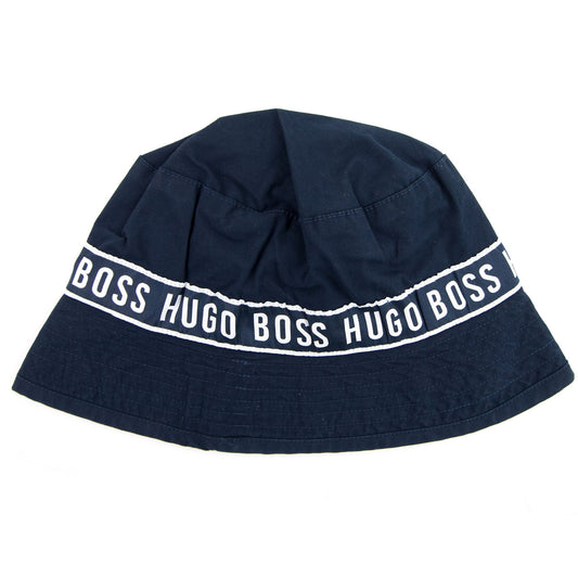 Hugo Boss Kids Logo Bucket Hat Navy