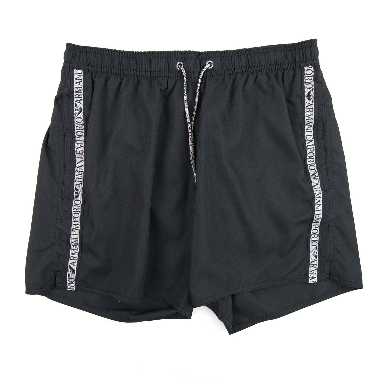 Emporio Armani Silver Side Logo Swim Shorts Black 00020