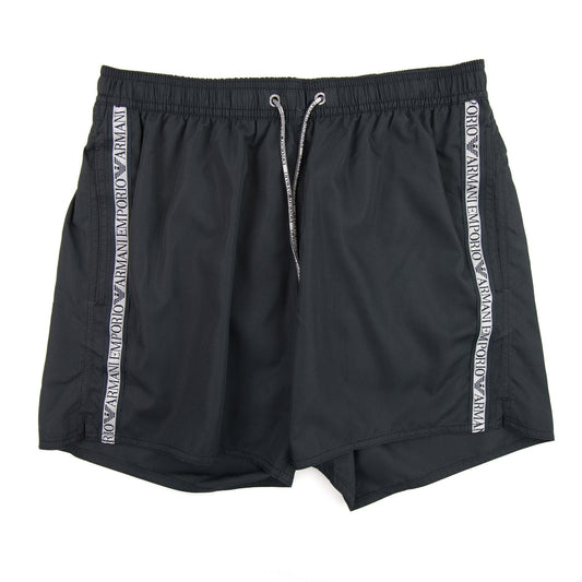 Emporio Armani Silver Side Logo Swim Shorts Black 00020