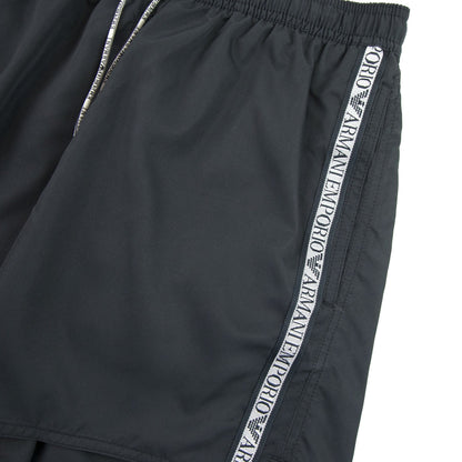 Emporio Armani Silver Side Logo Swim Shorts Black 00020