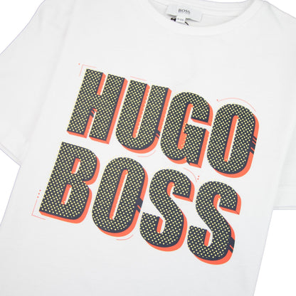 Hugo Boss Kids Polka Dot Logo T-shirt White