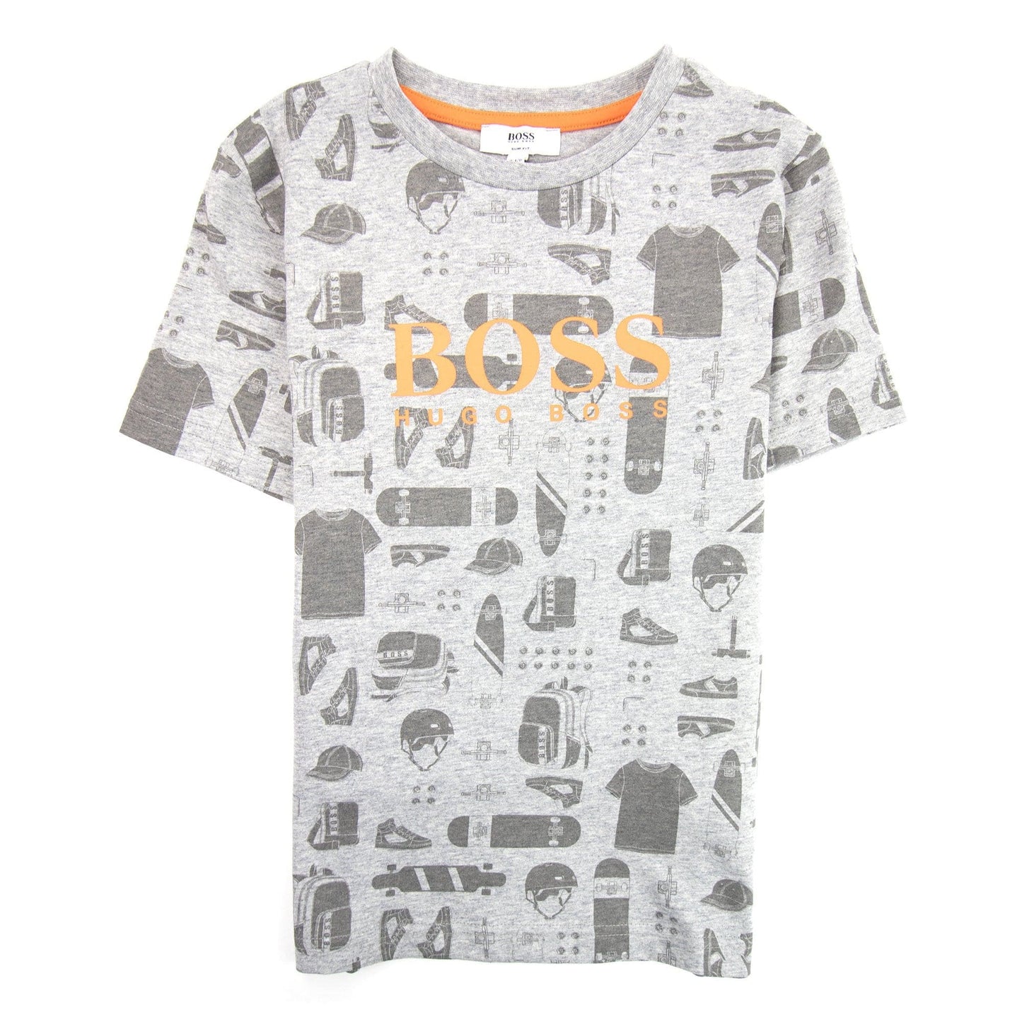 Hugo Boss Kids Skater Logo T-shirt Grey Marl