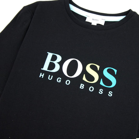Hugo Boss Kids Chest Multi Logo T-shirt Black