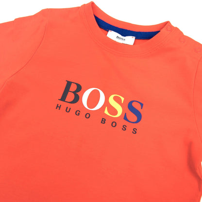 Hugo Boss Kids Multi Logo T-shirt Red