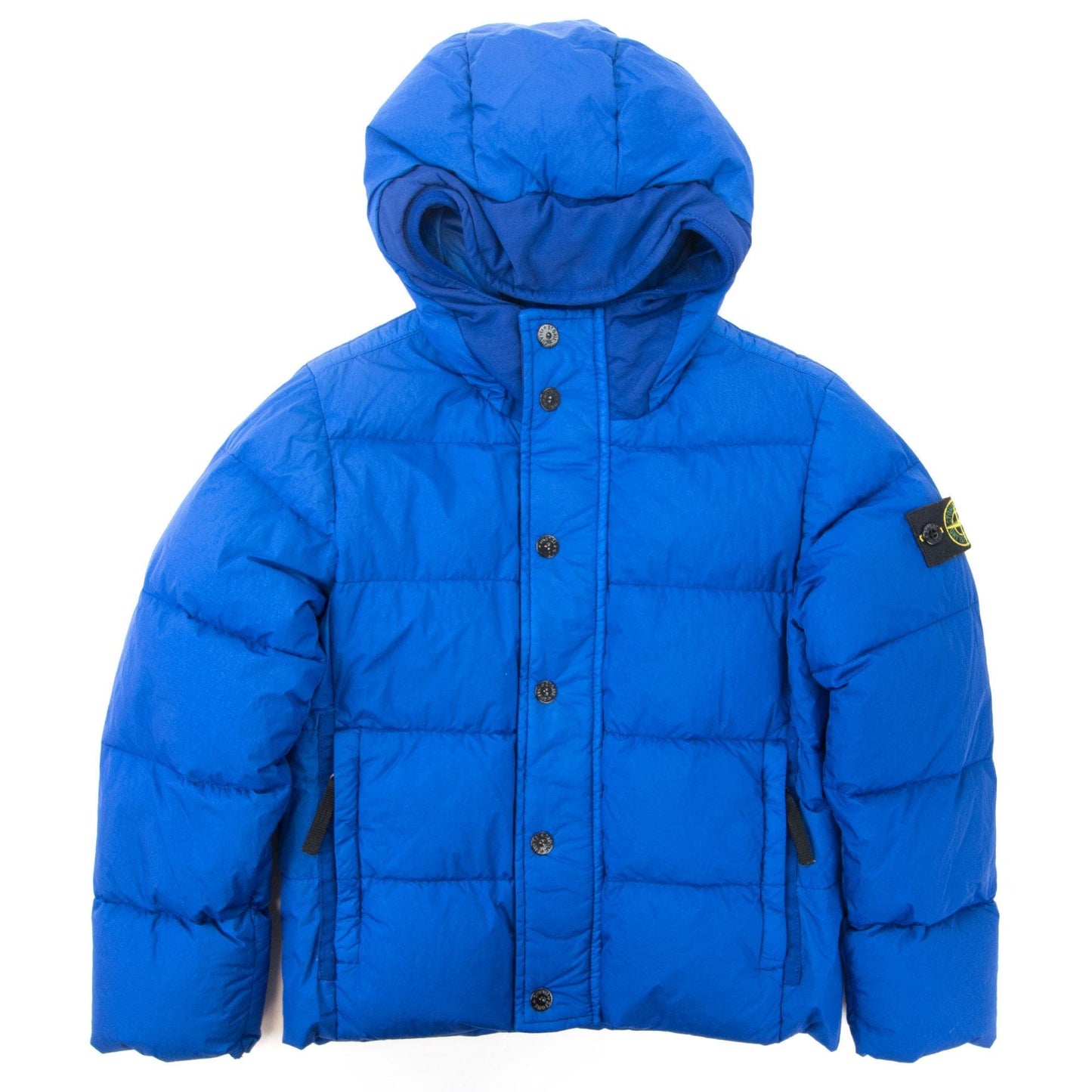 Stone Island Junior Garment Dyed Crinkle Reps Ny Down Jacket Electric Blue V0022