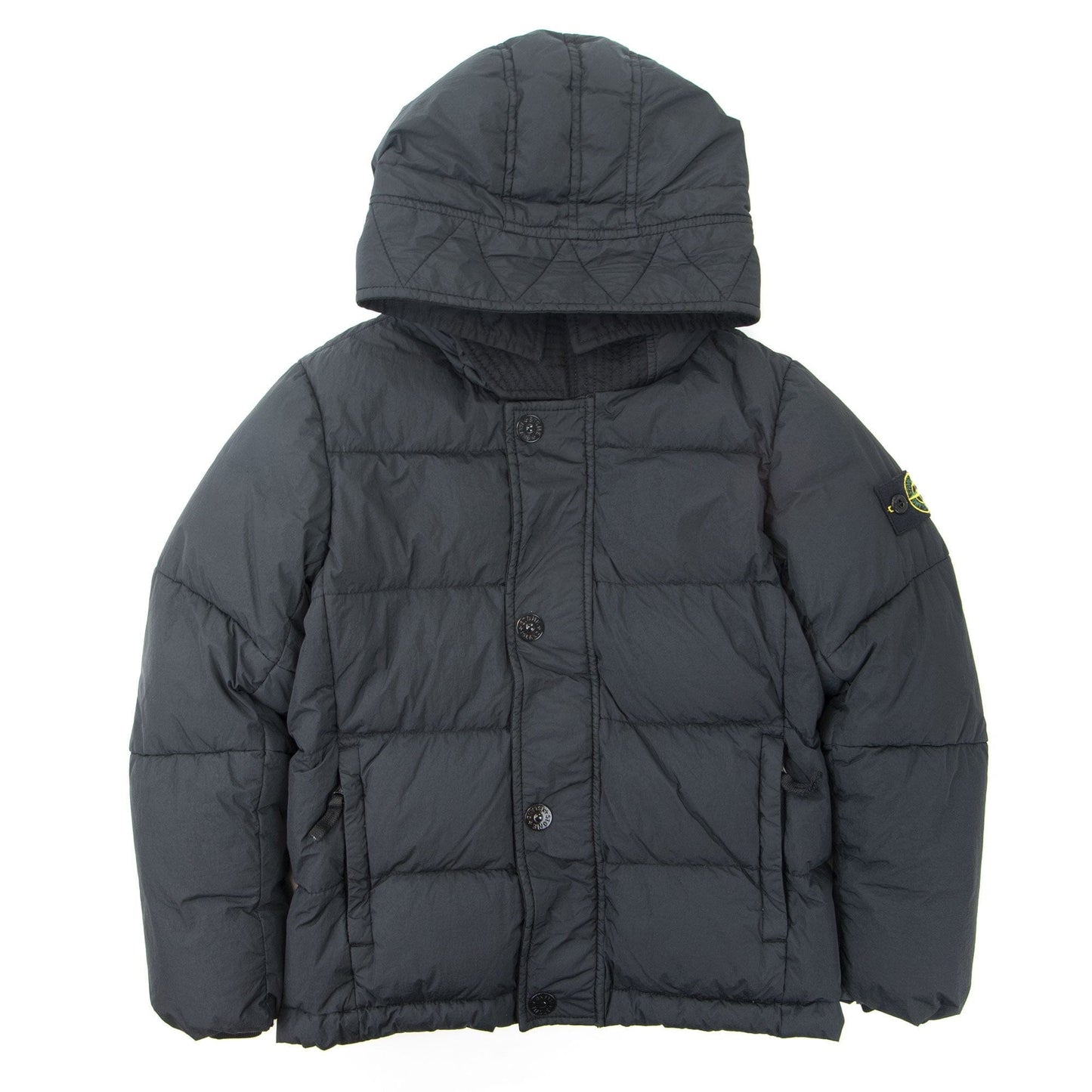 Stone Island Junior Garment Dyed Crinkle Reps Ny Down Jacket Black V0029