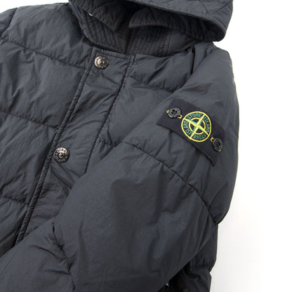 Stone Island Junior Garment Dyed Crinkle Reps Ny Down Jacket Black V0029