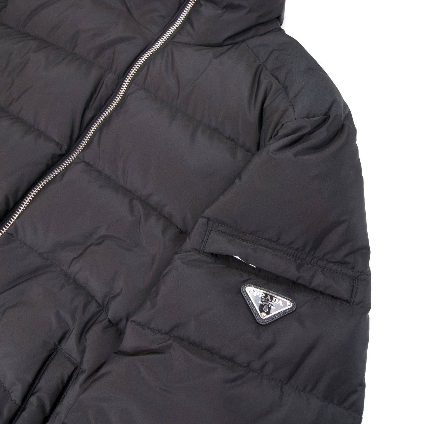 Prada Piumino Nylon Piuma Puffer Jacket Nero