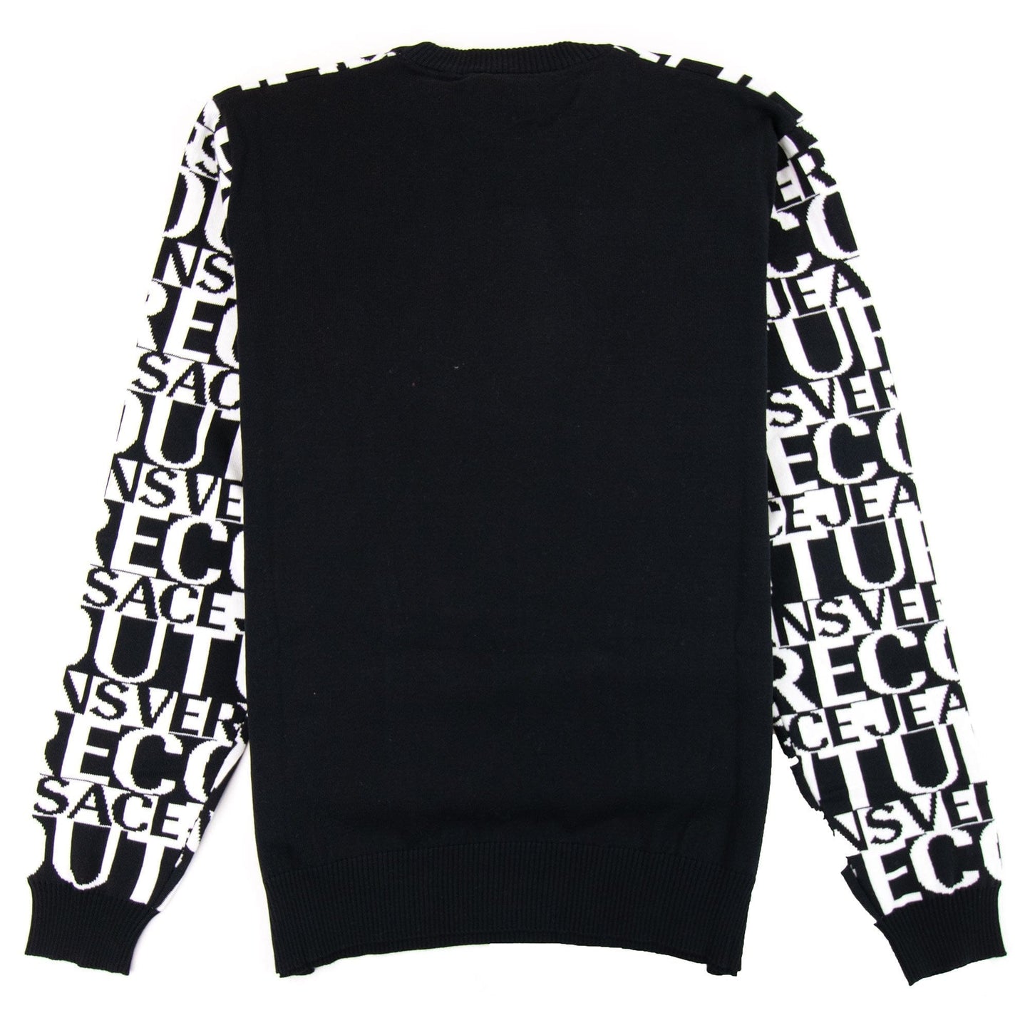 Versace Jeans Couture Front Print Crew Neck Letter Jumper Black/white