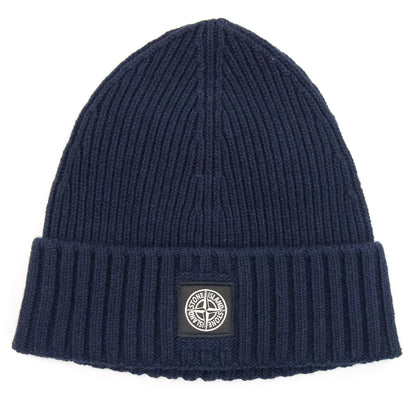 Stone Island Junior Compass Beanie Navy V0020