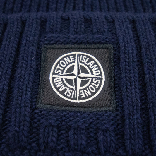 Stone Island Junior Compass Beanie Navy V0020