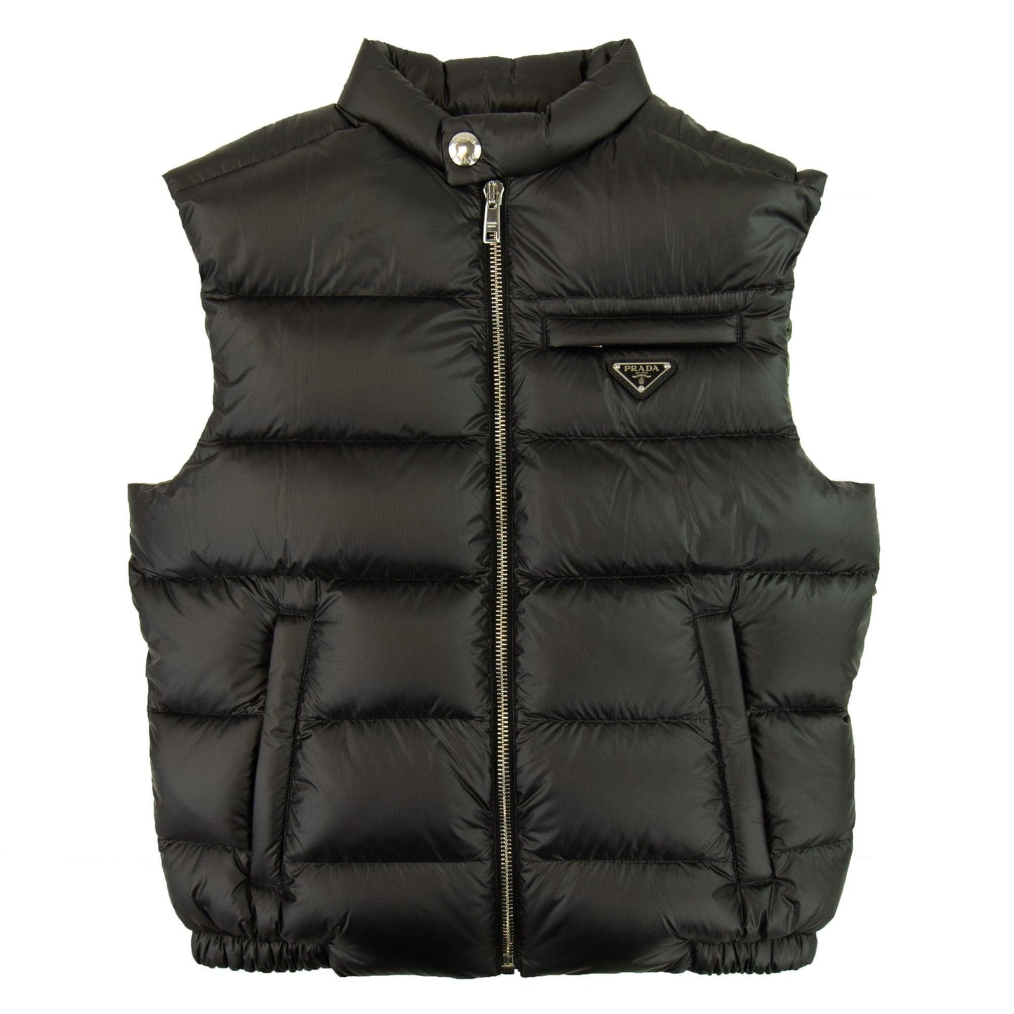 Prada Piumino Ripstop Gilet Nero/salvia