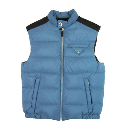 Prada Piumino Nylon Gilet Avio/nero