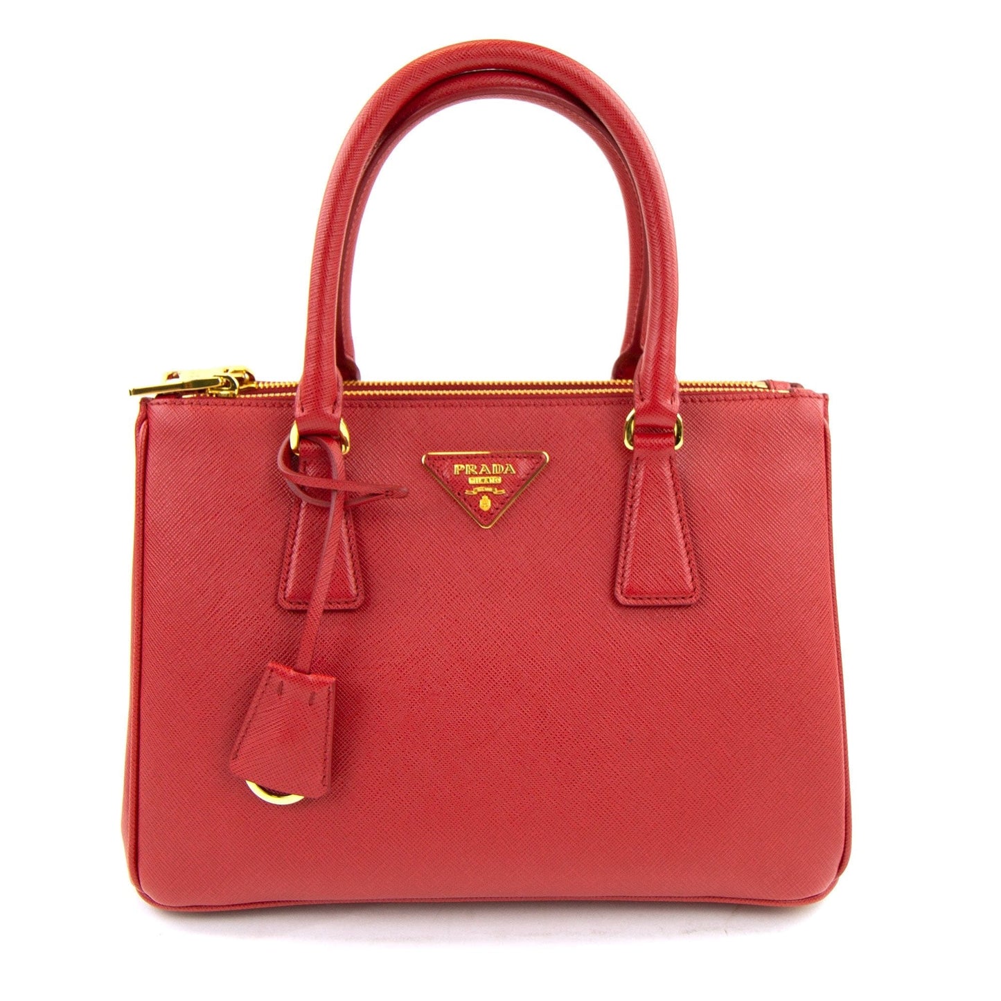 Prada Galleria Mini Saffiano Tote Bag Red Fuoco