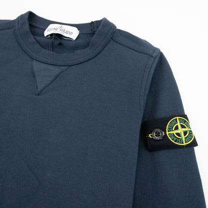 Stone Island Junior Logo Plaque Sweatshirt Navy V0020
