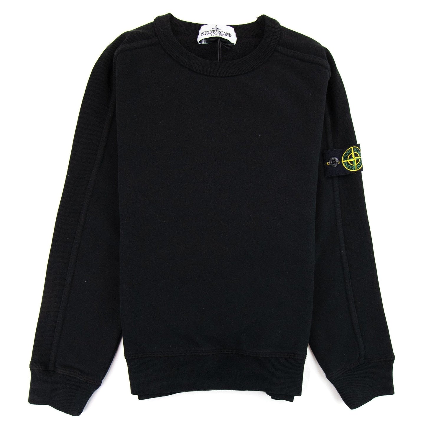 Stone Island Junior Patch Logo Crew Neck Sweatshirt Navy V0020