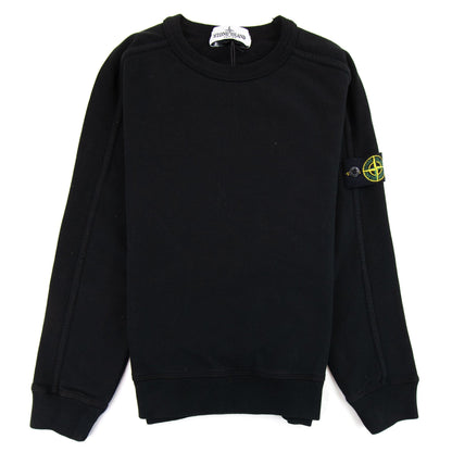 Stone Island Junior Patch Logo Crew Neck Sweatshirt Navy V0020