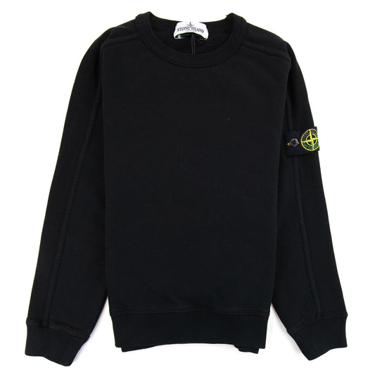 Stone Island Junior Patch Logo Crew Neck Sweatshirt Navy V0020