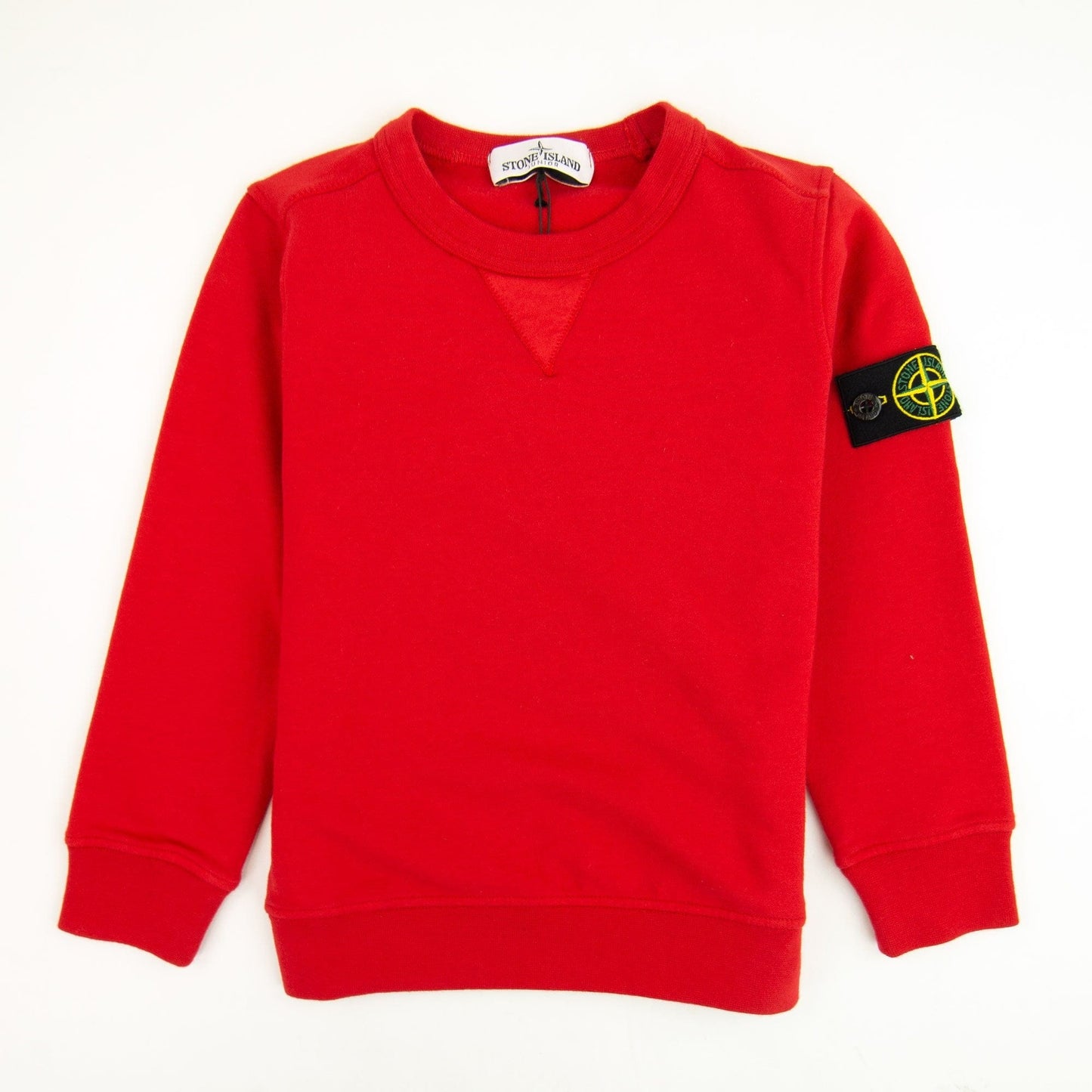 Stone Island Junior Logo Plaque Sweatshirt Red V0010