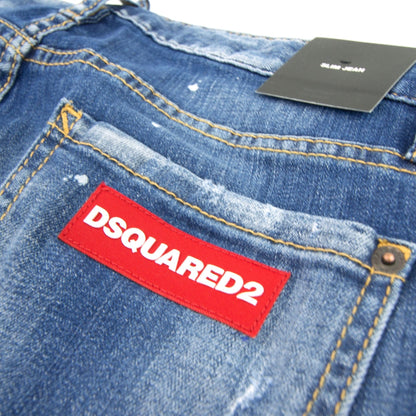 Dsquared2 Ripped White Spots Slim Jeans Blue 470