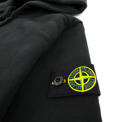 Stone Island Junior Zip Up Hooded Sweatshirt Black V0029