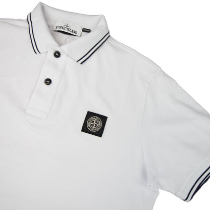 Stone Island 22S18 Slim Fit Polo Shirt White V1001