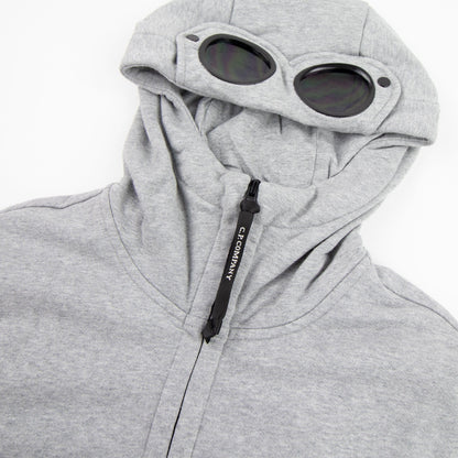 CP Company Diagonal Raised Fleece Goggle Full Zip Hoodie Grey M93