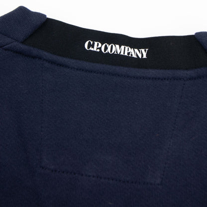 CP Company Diagonal Raised Fleece Lens Crew Sweatshirt Navy 888