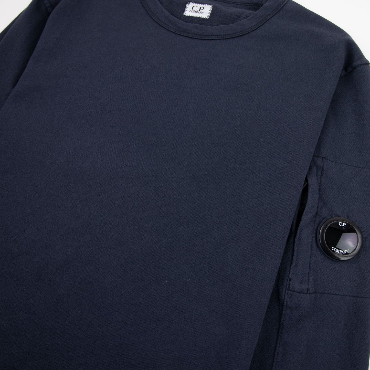 CP Company Light Fleece Lens Crew Sweatshirt Navy 888