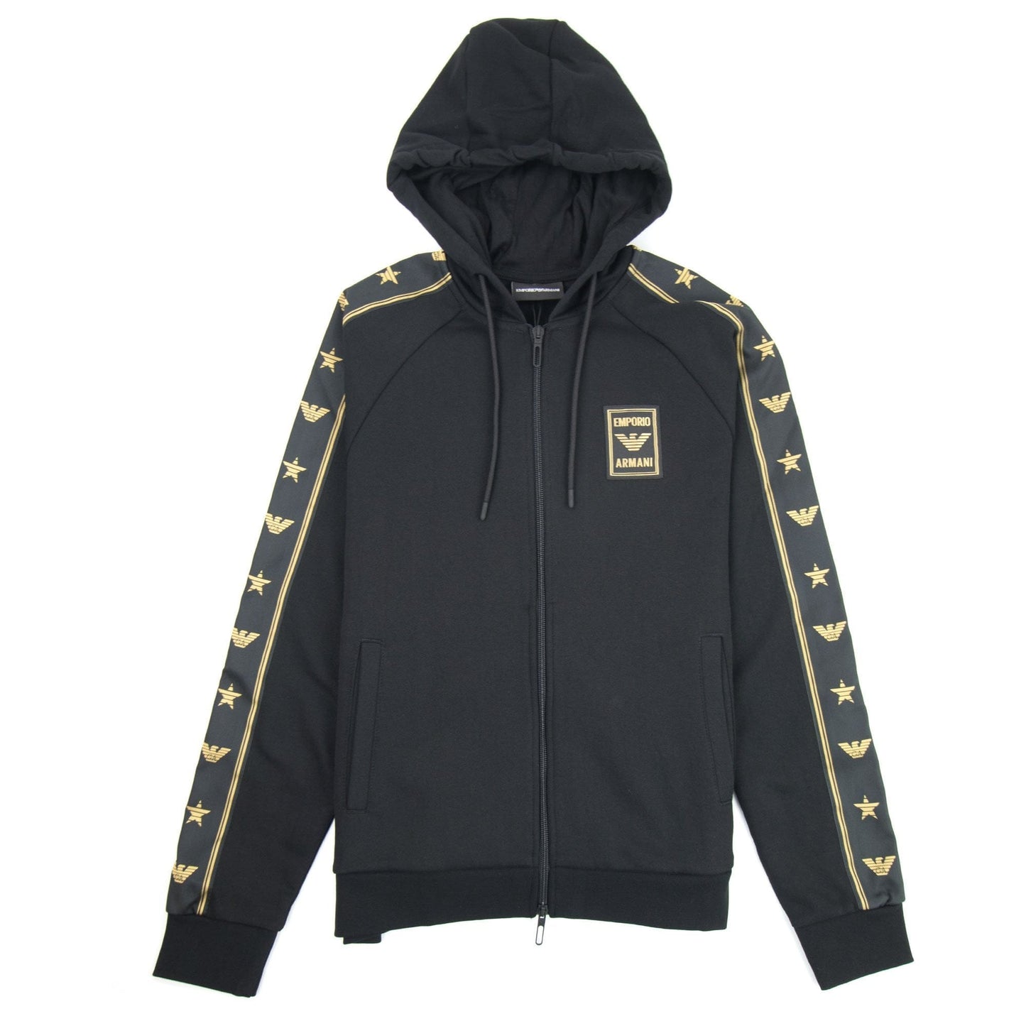 Emporio Armani Starry Side Stripes Zipped Sweatshirt Black 999