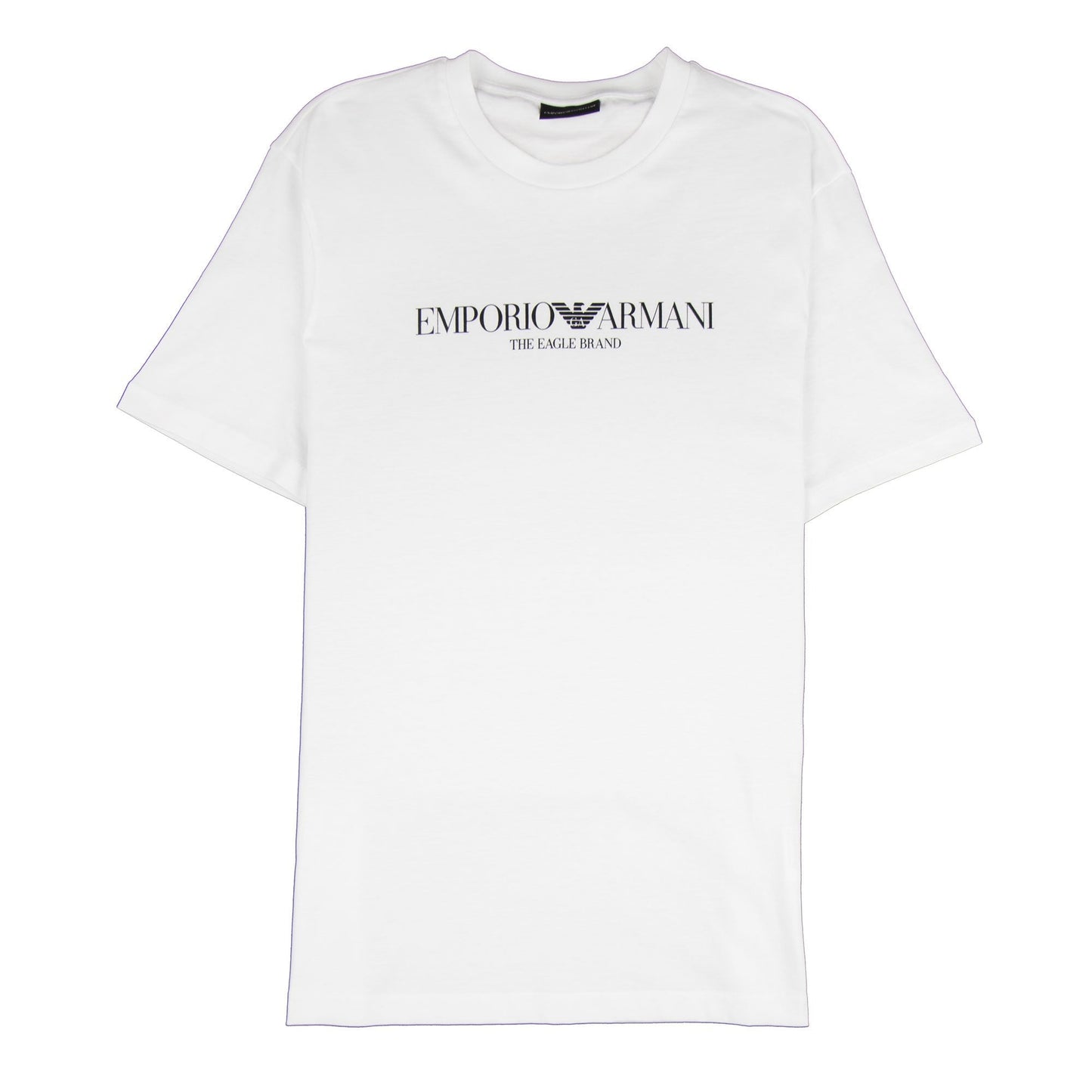 Emporio Armani The Eagle Brand Logo Printed T Shirt White 0100