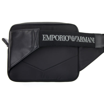 Emporio Armani Small Mesh Eagle Briefcase Bag Black/black