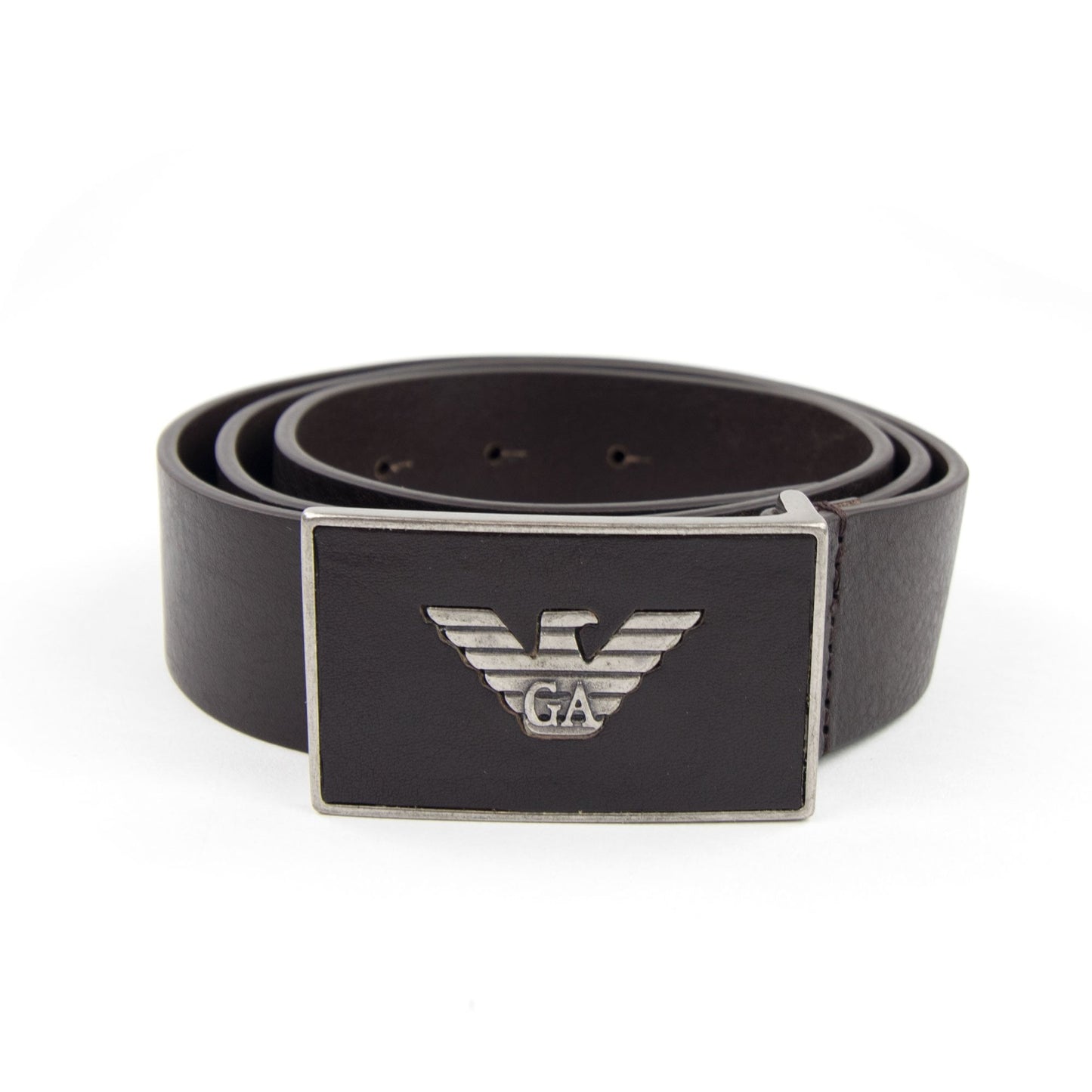 Emporio Armani Eagle Logo Cintura Belt Dark Tan