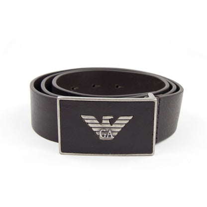 Emporio Armani Eagle Logo Cintura Belt Dark Tan