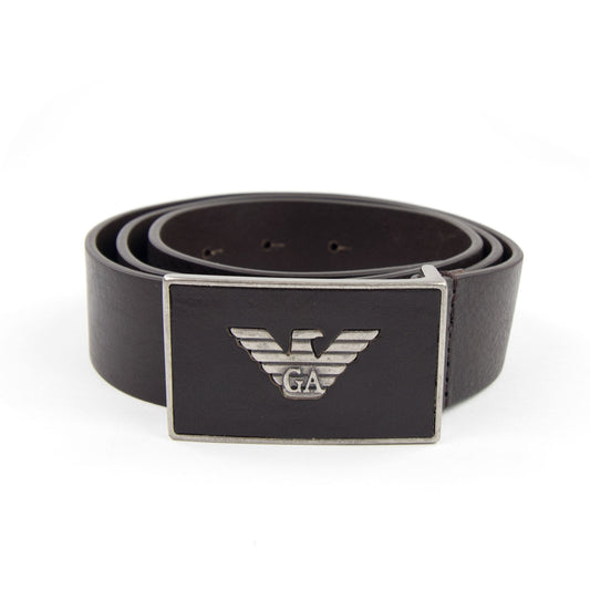 Emporio Armani Eagle Logo Cintura Belt Dark Tan