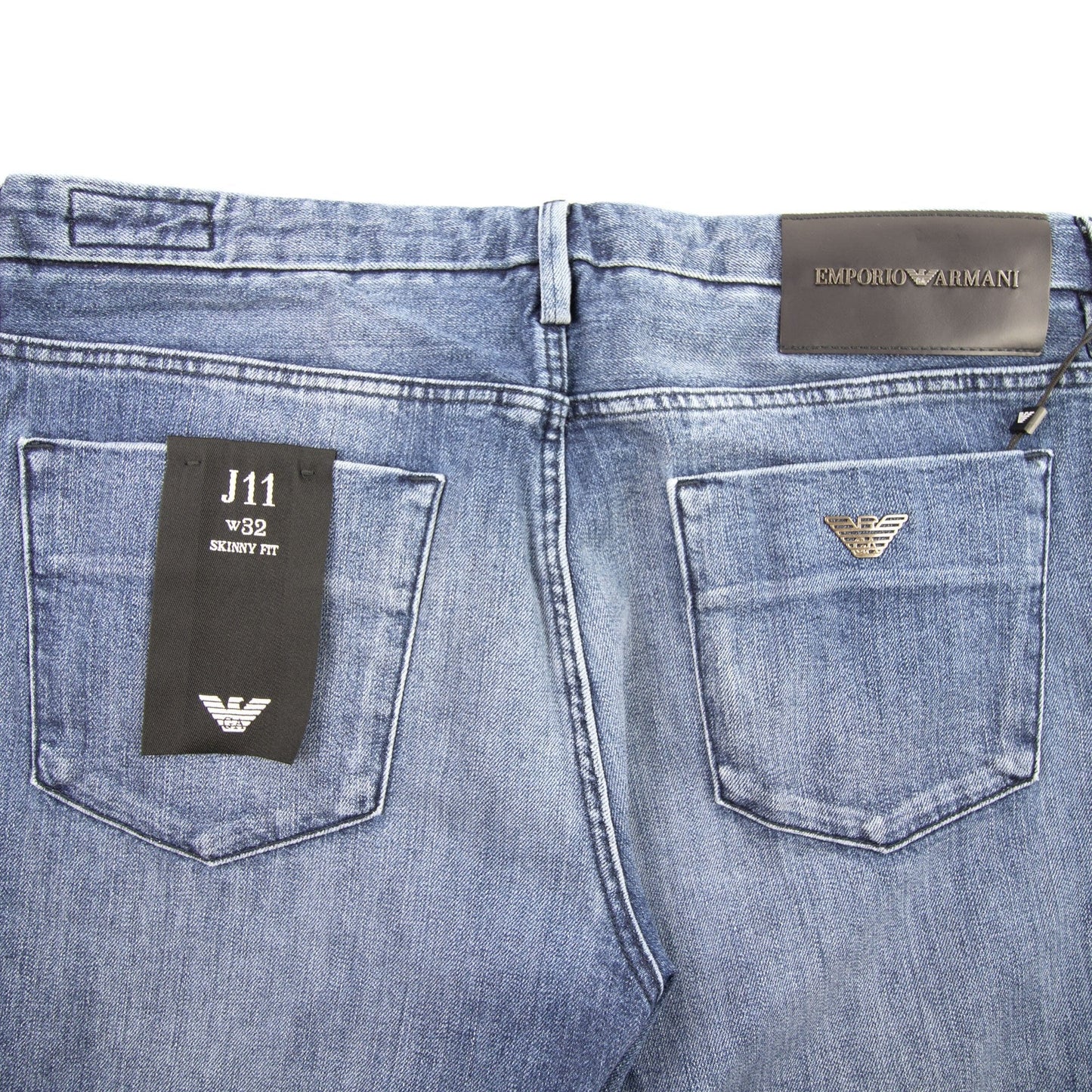 Emporio Armani J11 Extra Slim Fit Worn Jeans Denim Blue 942