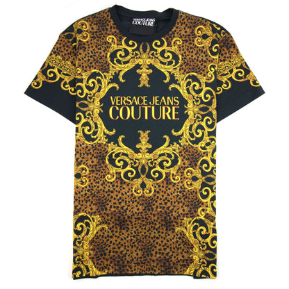 Versace Jeans Couture Baroque Print Jersey T-shirt Black 899