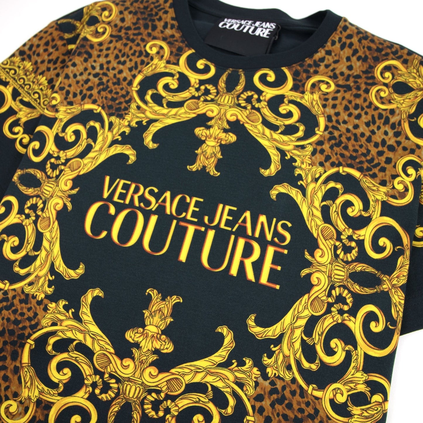 Versace Jeans Couture Baroque Print Jersey T-shirt Black 899