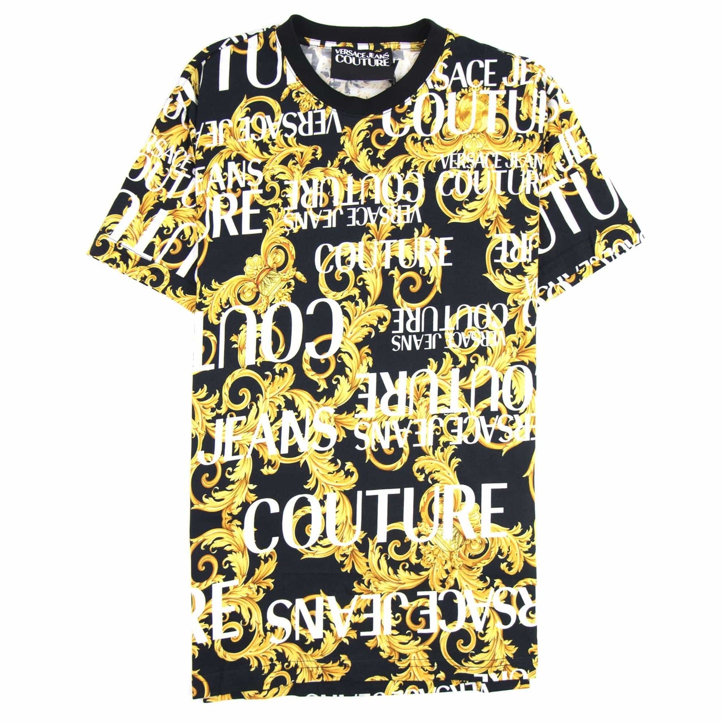 Versace Jeans Couture Logo Baroque Print T-shirt Black 899