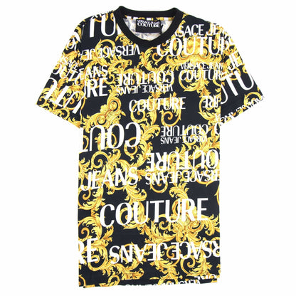 Versace Jeans Couture Logo Baroque Print T-shirt Black 899