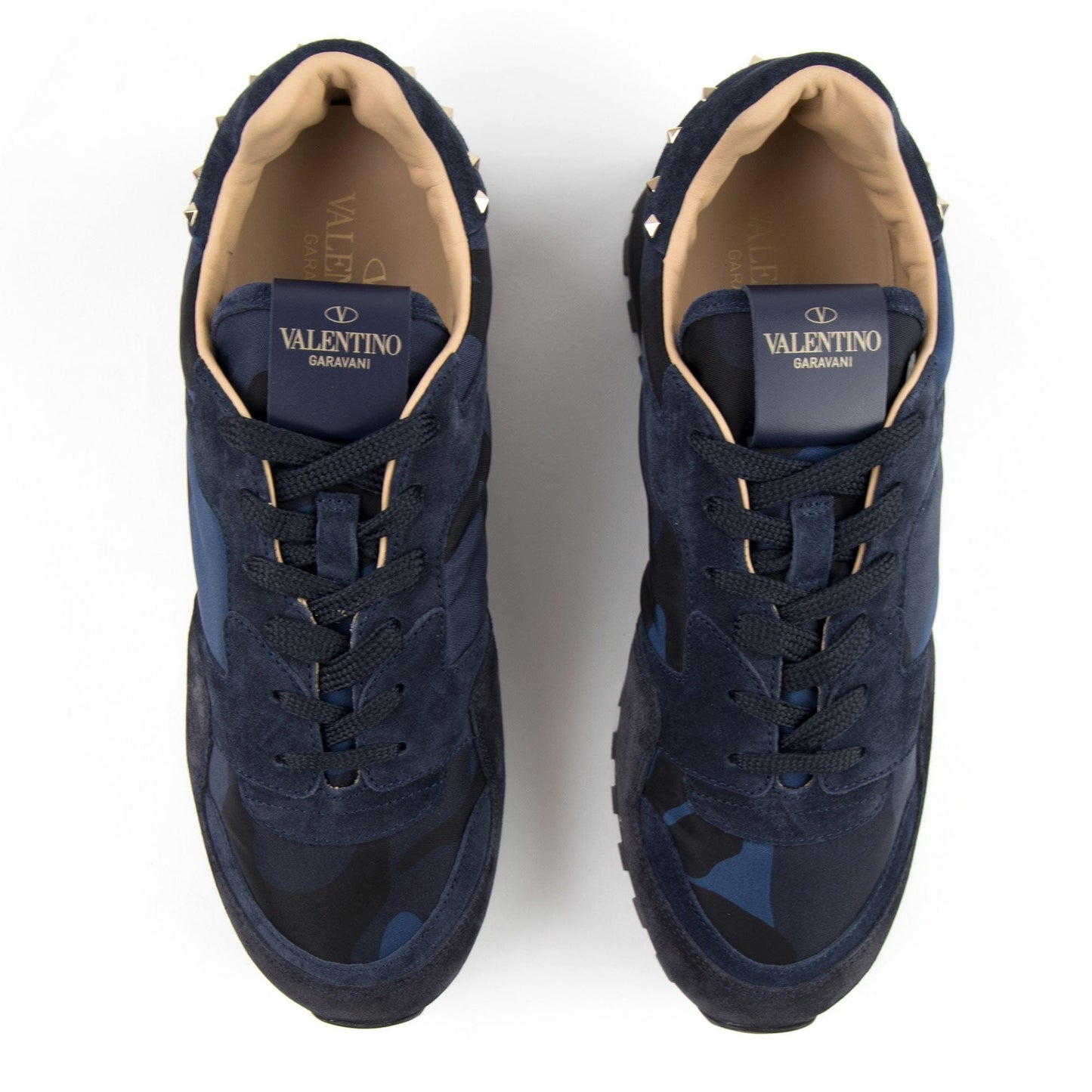 Valentino Rockstud Camouflage Trainers Navy Camo W22