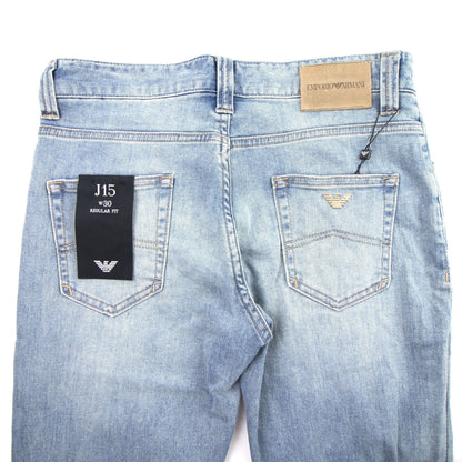 Emporio Armani J15 Regular Fit Washed Denim Jean 0943 Denim Blue