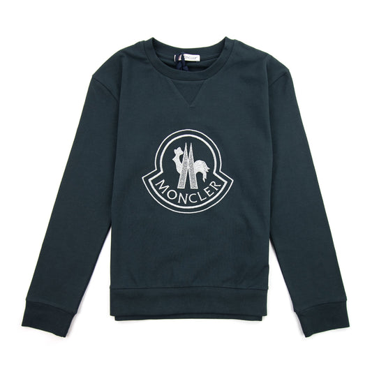 Moncler Junior Maglia Metallic Logo L/s T-shirt Black 999