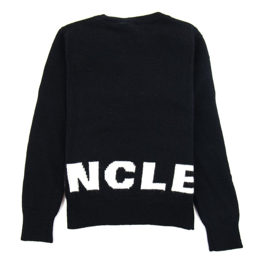 Moncler Junior Maglia Tricot Giroco Knitted Sweatshirt Black 999