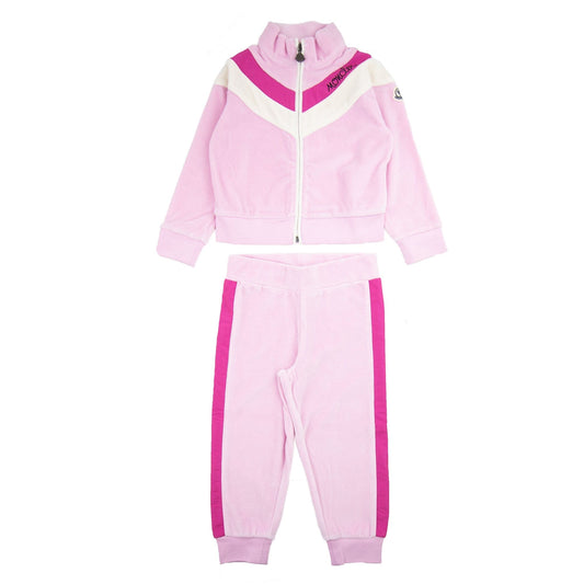 Moncler Junior Completo Maglia Cardigan Tracksuit Pink 521