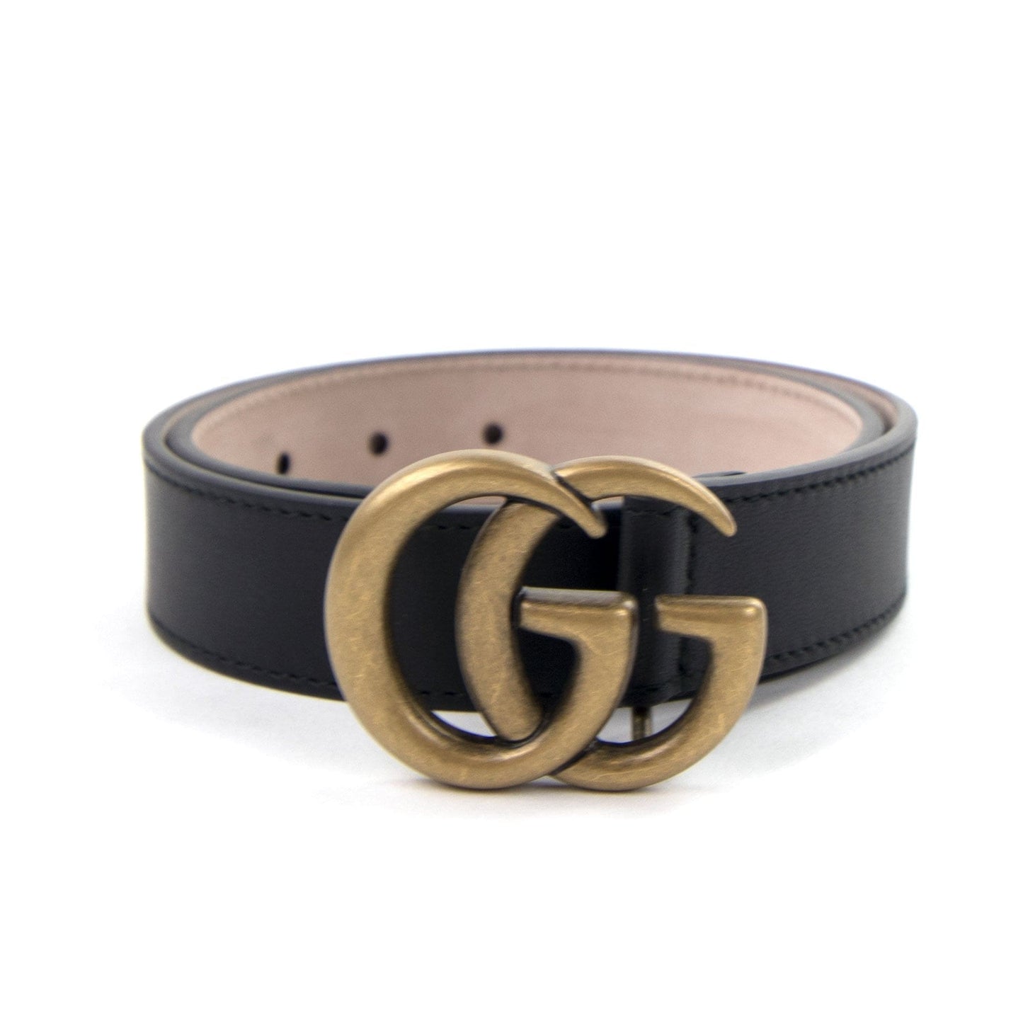 Gucci Junior Double GG Belt Black Leather