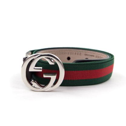 Gucci Junior Elastic Web Belt Green
