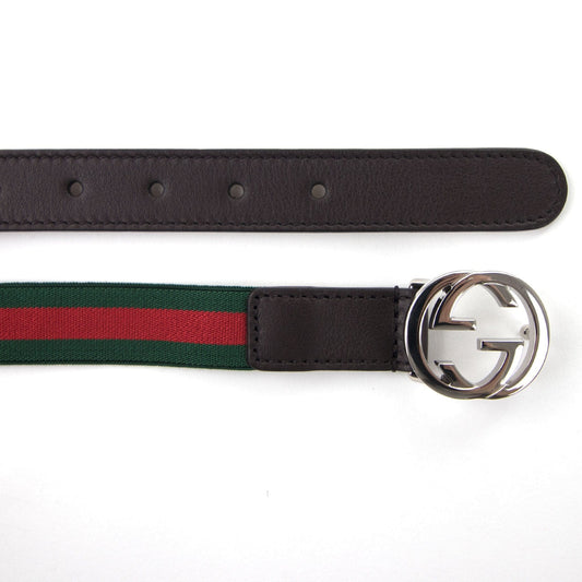 Gucci Junior Elastic Web Belt Green