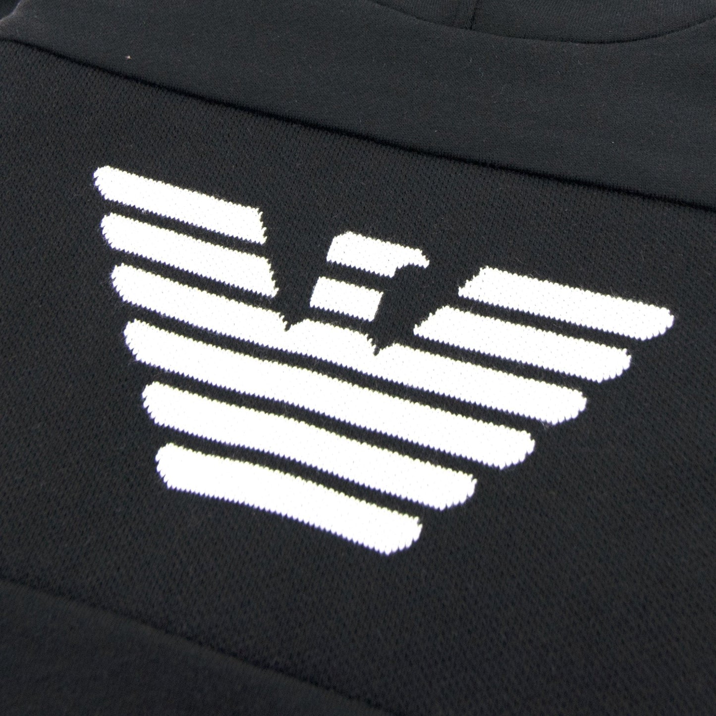 Emporio Armani Jnr Knitted Logo Hoodie Nero 0999