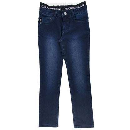 Emporio Armani Jnr J17 Logo Insert Jeans 0941 Denim Blue